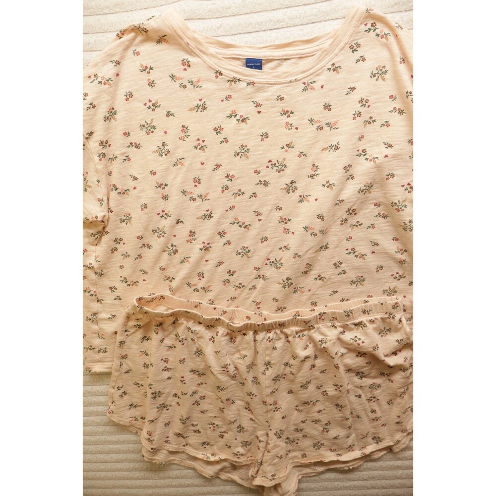 Old Navy Intimates  2 Piece Sleep Shortie Set Women Size Large FLoral Sleepwear